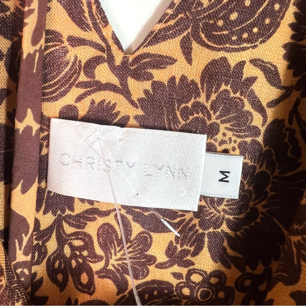 NWOT Christy Lynn Stephanie Wrap Top Sienna Linen Size Medium - Picture 6 of 16